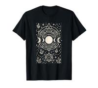 Mystic Triple Lunar Phase Sacred Moon Geometry Design T-Shirt