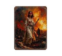 Mystic Warrior Woman Tin Sign Vintage Metal Pub Club Cafe Bar Home Wall Art Decoration Poster Retro 12x16inch(30x40cm)