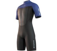 Mystic Watersports - Surf KiteSurf & Windsurfing Mens Brand 3/2mm Back Zip Flatlock Shorty Wetsuit - Black Blue