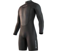 Mystic Watersports - Surf KiteSurf & Windsurfing Mens Brand 3/2mm Long Arm Back Zip Flatlock Shorty Wetsuit - Black
