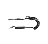 Mystic Watersports - Surf KiteSurf & Windsurfing Wing Waist Coiled Board Leash/Strap - Black