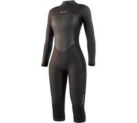 Mystic Watersports - Surf KiteSurf & Windsurfing Womens Brand Long Arm Short Leg 3/2mm Back Zip Flatlock Wetsuit - Black