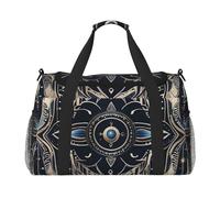 Mystic Whispers Print Travel Duffel Bag for Men & Women, Foldable Travel Bags and Spacious Weekender Tote Bag for Storage Toiletry Luggage Personal Item, Black, L