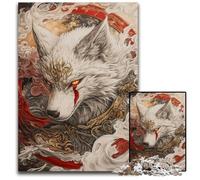 Mystic White Wolf Jigsaw Puzzles for Adults 1000 Piece Jigsaw Puzzles Brain Teaser Game Interactive Family Game Suitable for Ages 14 1000 PCS(75x50cm)