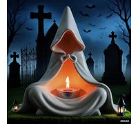Mystic Wizard Candle Holder - Gothic Hooded Cloak Tealight Holder, Retro Wizard Candlestick for Halloween, Unique Tabletop Decoration for Home & Bar, Perfect Small Ornament