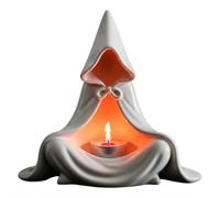 Mystic Wizard Candle Holder, Halloween Standing Hooded Cloak Tealight Holders, Gothic Wizard Candlestick Small Tabletop Decoration for Home Tabletop Decor Gift