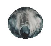 Mystic Wolf Double Layered Women'S Long Hair Waterproof Cartoon Pattern Shower Cap