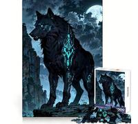 Mystic Wolf Guardian with Glowing Markings 1000 Pieces Jigsaw Puzzles for Adults Clear Logic Toy Relaxing Fun Perfect Cut Elegant Gift (38x52cm)