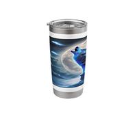 Mystic Wolf Howling at Full Moon Night Sky Design Stainless Steel Insulated Tumbler