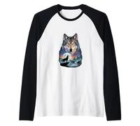 Mystic Wolf Howling at Moon Spirit Animal Lover Nature Raglan Baseball Tee