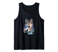 Mystic Wolf Howling at Moon Spirit Animal Lover Nature Tank Top