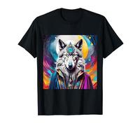 Mystic Wolf In Surreal Nature Outdoors Fantasy Wolf Wizard T-Shirt