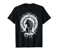 Mystic Wolf Sacred Geometry Celestial Moon Spiritual Art T-Shirt