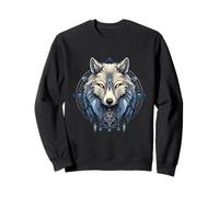 Mystic Wolf Spirit Animal with Norse Tribal Runes daagath Sweatshirt