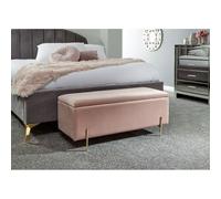 Mystica Large Ottoman Wood & Fabric Pink 1 Door