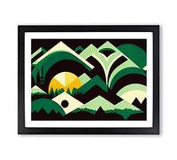 Mystical Abstract Forest Framed Print | A2 Black Framed Wall Art | Ready to Hang | Abstract Landscape Picture | Living Room Bedroom Lounge Office