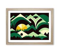 Mystical Abstract Forest Framed Wall Art Print A2 Oak