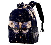 Mystical and Magical Moon and Purple Butterfly School Backpack for Men Women Casual Laptop Daypack College Bookbag