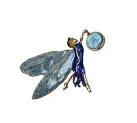 Mystical Angel Girl Pin Featuring Color Shifting Wing Retro Inspired Jewelry Accessory For Elegant Outfits Multicolor Winged Girl Metal Pin