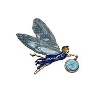 Mystical Angel Girl Pin Featuring Color Shifting Wing Retro Inspired Jewelry Accessory For Elegant Outfits Fantasy Gift Angel Wing Accessory