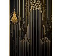 Mystical Art Deco Bullet Journal: 1/4” dotted pages with layout guide, table of contents, and legend