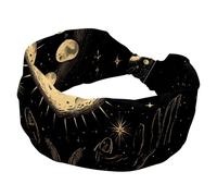 Mystical Astrology Aesthetic Moon Phases and Hands Stretchy Headbands for Women, Non-Slip Hair Bands Fashion Sports Turban for Yoga Workout Daily Use