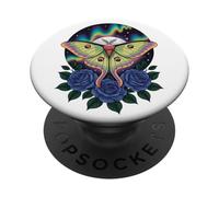 Mystical Aurora Luna Moth Witchy Floral Moon Moth PopSockets Adhesive PopGrip