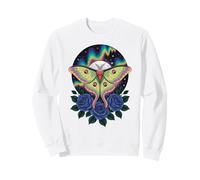 Mystical Aurora Luna Moth Witchy Floral Moon Moth Sweatshirt