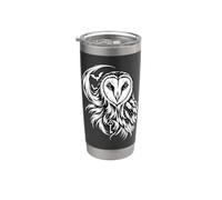 Mystical Barn Owl Crescent Moon Bats Skeleton Key Art Stainless Steel Insulated Tumbler