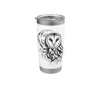 Mystical Barn Owl Crescent Moon Bats Skeleton Key Art Stainless Steel Insulated Tumbler