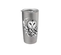 Mystical Barn Owl Crescent Moon Bats Skeleton Key Art Stainless Steel Insulated Tumbler