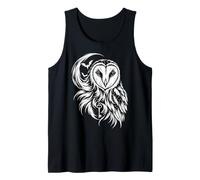 Mystical Barn Owl Crescent Moon Bats Skeleton Key Art Tank Top