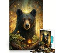 Mystical Bear in Enchanted Forest 1000 Piece Jigsaw Puzzles for Adults Jigsaw Fine Logic Toy Quiet Fun Neat Edge Memorable Gift (38x52cm)
