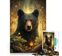 Mystical Bear in Enchanted Forest 1000 Pieces Jigsaws Adults Puzzles Gifts Memory Upgrade Leisure Time Sharp Cut Wall Art Decor (38x26cm)