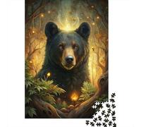 Mystical Bear in Enchanted Forest Adult Puzzle 1000 Pieces, Animal Image Jigsaw, Thoughtful Gift for Wild Animal Lovers, 70x50cm/1000pcs