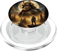 Mystical Bigfoot Samurai Warrior Spirit Howling at the Moon PopSockets PopGrip for MagSafe