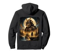 Mystical Bigfoot Samurai Warrior Spirit Howling at the Moon Pullover Hoodie