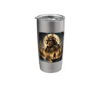 Mystical Bigfoot Samurai Warrior Spirit Howling at The Moon Stainless Steel Insulated Tumbler