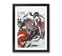 Mystical Bird By Katsushika Hokusai Asian Japanese Framed Print | A4 Black Framed Wall Art | Ready to Hang | Asian Nature Picture | Living Room Bedroom Lounge Office