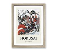 Mystical Bird By Katsushika Hokusai Exhibition Museum Asian Japanese Framed Wall Art Print, Ready to Hang Picture for Living Room Bedroom Home Office Décor, Oak A4 (34 x 25 cm)