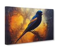 Mystical Bird Canvas Print | Gallery Wrapped 30mm Frame Wall Art | 30x20 inches | Ready to Hang | Contemporary Animals Picture | Living Room Bedroom Lounge Office