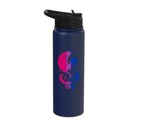 Mystical Bisexual Cat with Moon and Cosmic Energy Stainless Steel Insulated Water Bottle
