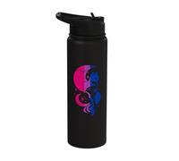 Mystical Bisexual Cat with Moon and Cosmic Energy Stainless Steel Insulated Water Bottle