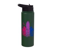 Mystical Bisexual Crystal with Bi Pride Colors Stainless Steel Insulated Water Bottle