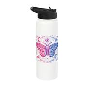Mystical Bisexual Moth with Cosmic Pride Energy Stainless Steel Insulated Water Bottle