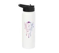 Mystical Bisexual Pride Crystals with Moon & Arrows Stainless Steel Insulated Water Bottle