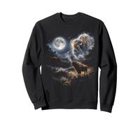 Mystical Bison Howling At The Moon Night Sky Wildlife Sweatshirt
