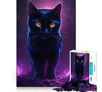 Mystical Black Cat 1000 Piece Jigsaw Puzzles for Adults Teenagers Brain Play Peaceful Fun Sharp Edge Memorable Gift (38x52cm)