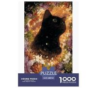 Mystical Black Cat 3D Paper Puzzle Game 52x38cm/1000pcs, - Educational And Stress-relief, Creative Home Decoration, Great Gift for Families