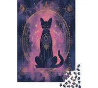 Mystical Black Cat Jigsaw Puzzles Puzzle for Adults Kids. 1000 Pieces Whimsical Challenge Toy Home Decoration for Adults& Kids Age 14 Years Up 1000pcs (75x50cm)